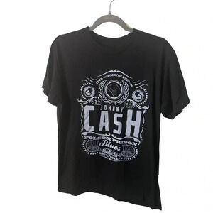 Johnny Cash  | Black "Live at Folsom Prison" Crew Neck T-Shirt | Size M
